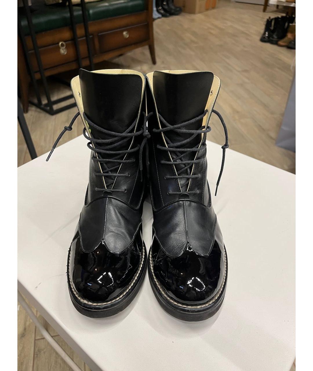 CHANEL Черные кожаные ботинки, фото 6