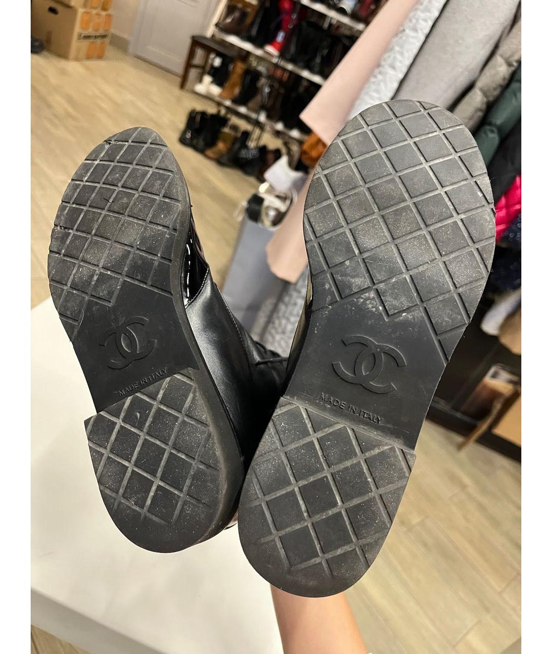 CHANEL Черные кожаные ботинки, фото 3