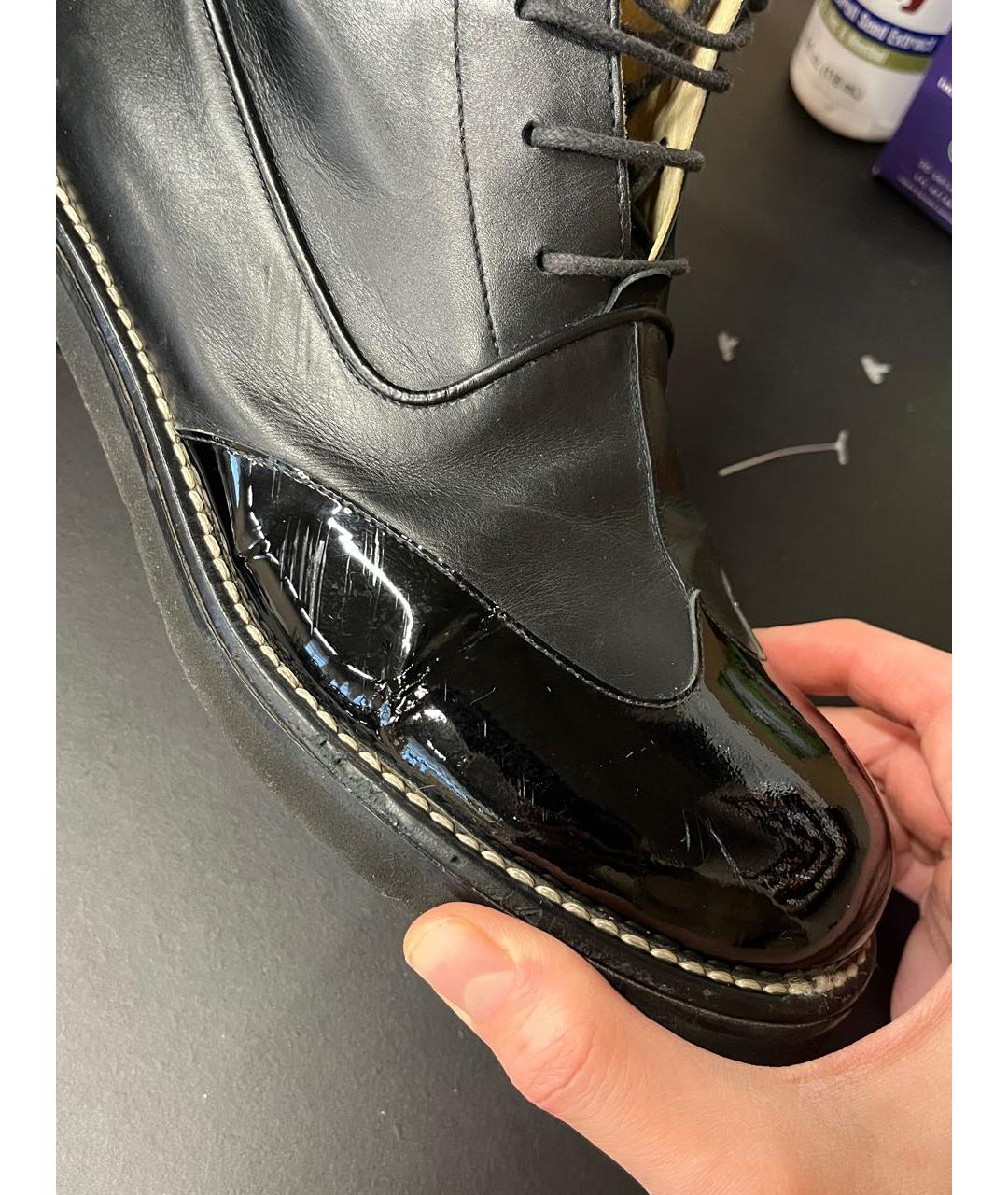 CHANEL Черные кожаные ботинки, фото 2
