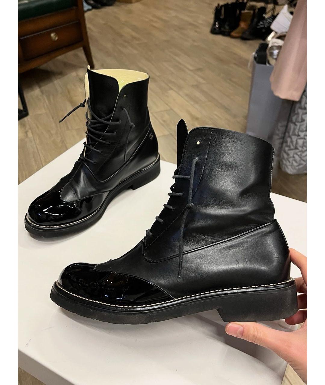 CHANEL Черные кожаные ботинки, фото 9