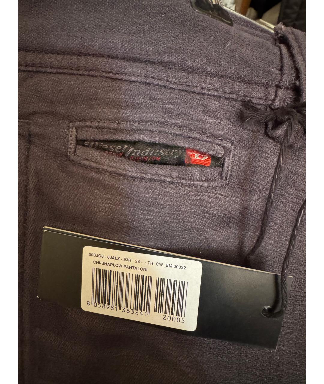 DIESEL Серые хлопко-эластановые брюки чинос, фото 4