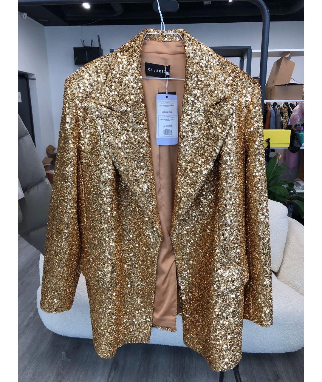 RASARIO Золотой полиэстеровый жакет/пиджак, фото 8
