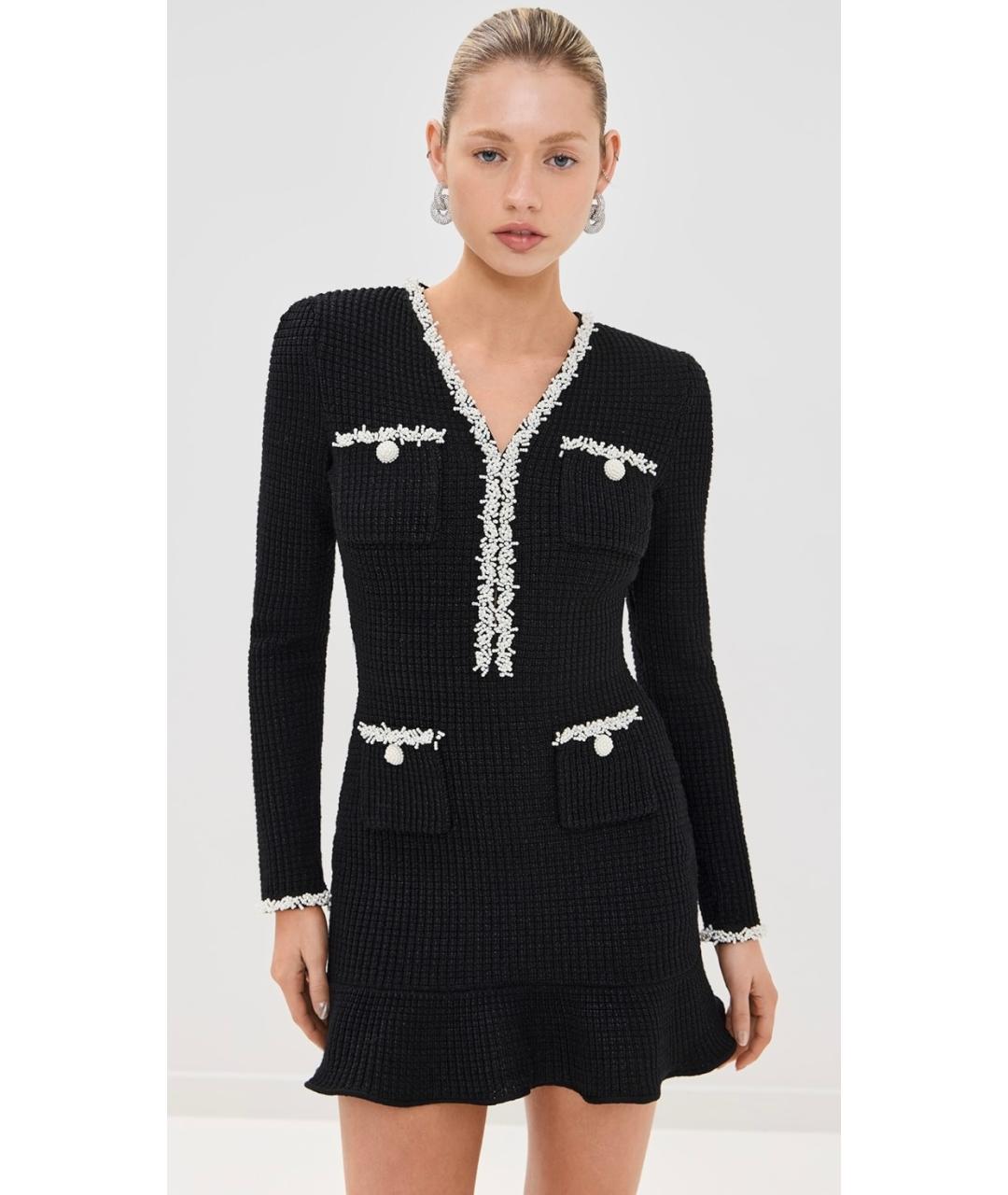 SELF-PORTRAIT Черное коктейльное платье, фото 5