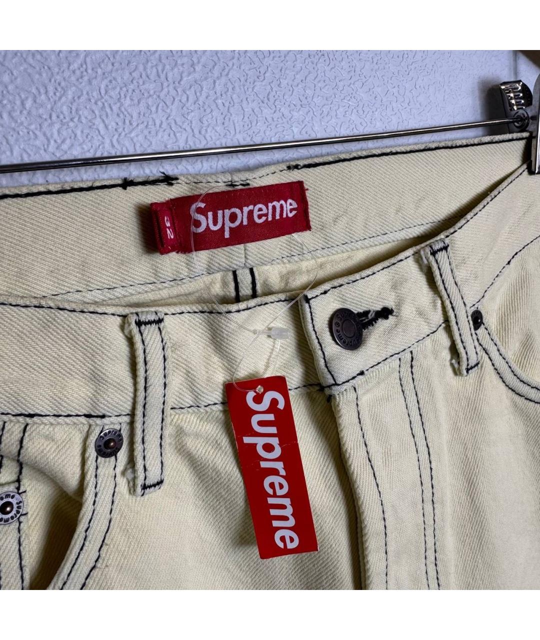 STONE ISLAND Желтые хлопковые прямые джинсы, фото 3