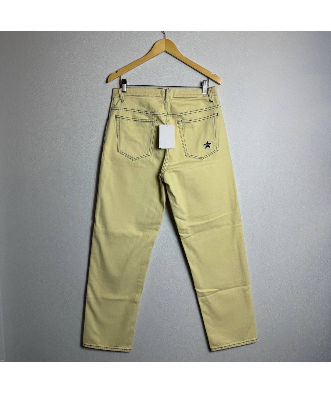 STONE ISLAND Желтые хлопковые прямые джинсы, фото 6