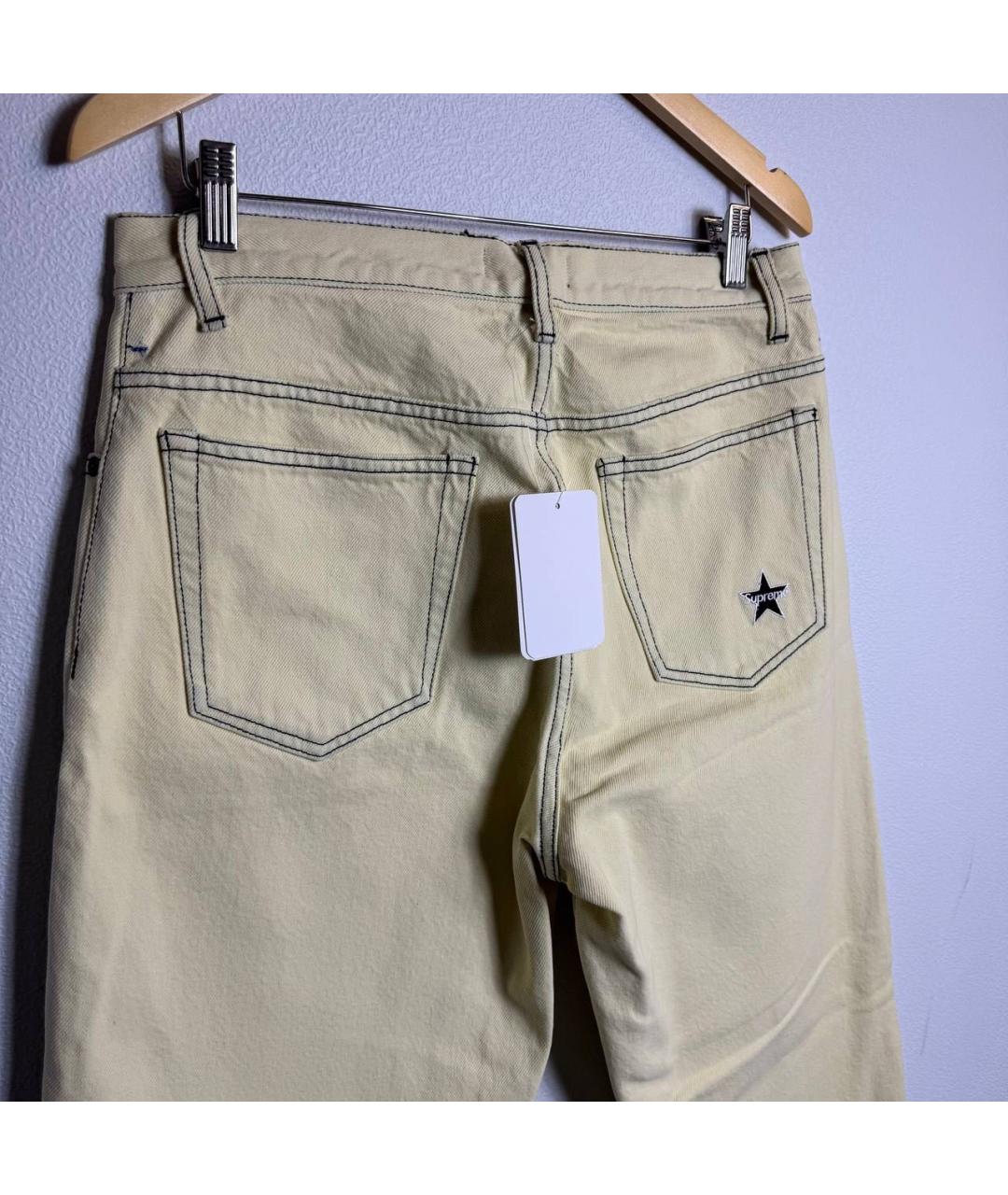 STONE ISLAND Желтые хлопковые прямые джинсы, фото 2