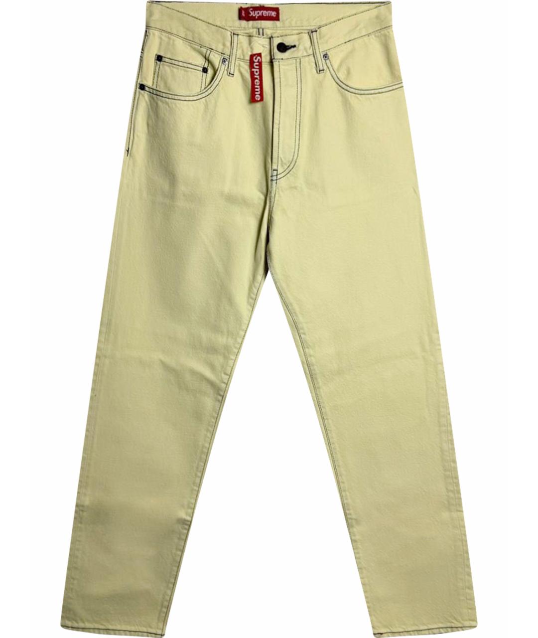 STONE ISLAND Желтые хлопковые прямые джинсы, фото 1