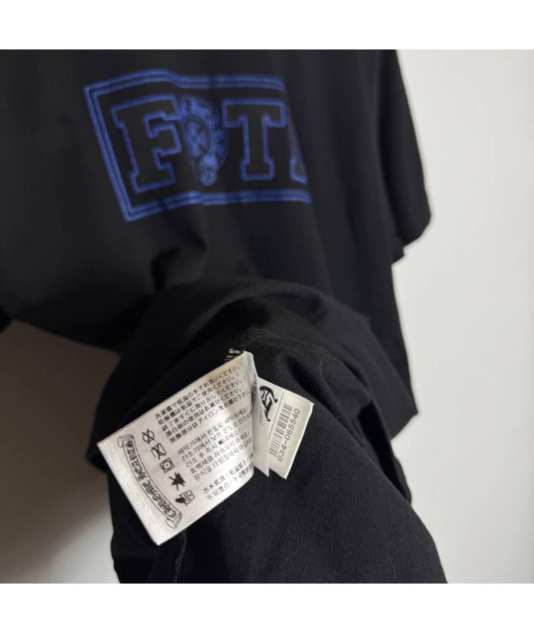 CHROME HEARTS Черная хлопковая футболка, фото 4