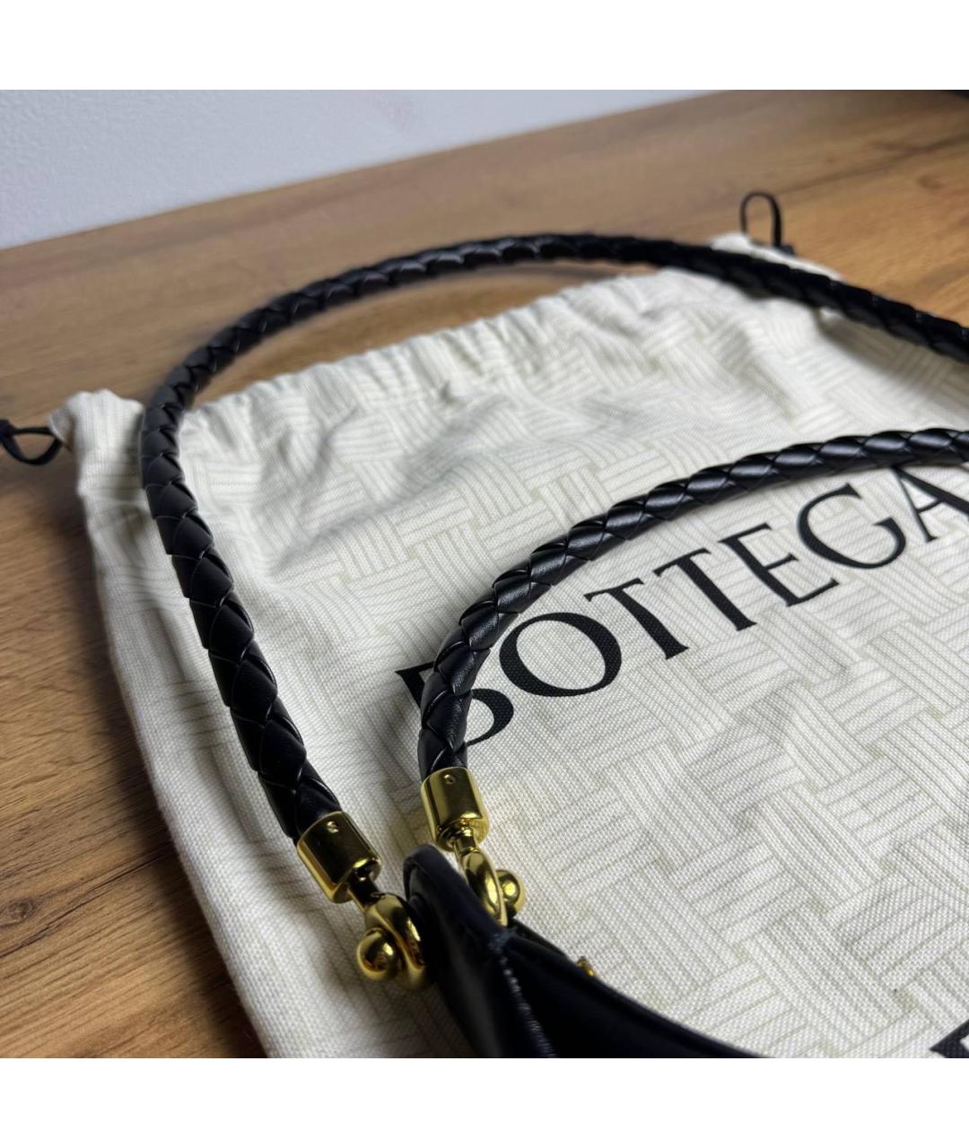 BOTTEGA VENETA Черная кожаная сумка с короткими ручками, фото 6