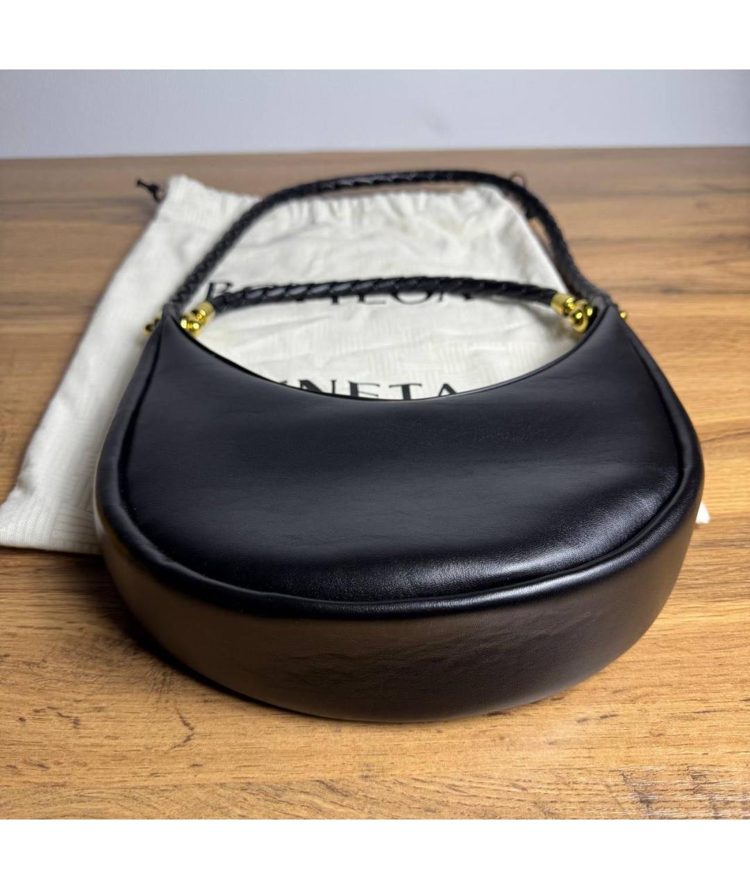 BOTTEGA VENETA Черная кожаная сумка с короткими ручками, фото 4