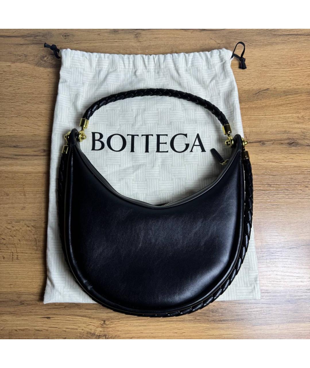 BOTTEGA VENETA Черная кожаная сумка с короткими ручками, фото 8
