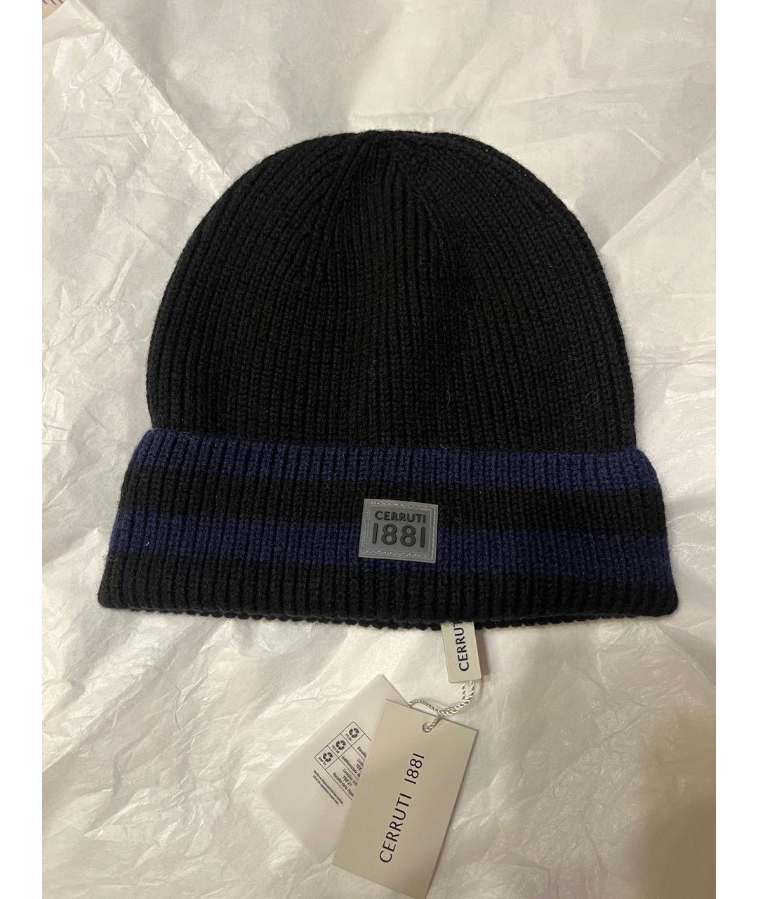 CERRUTI 1881 Черная шерстяная шапка, фото 4