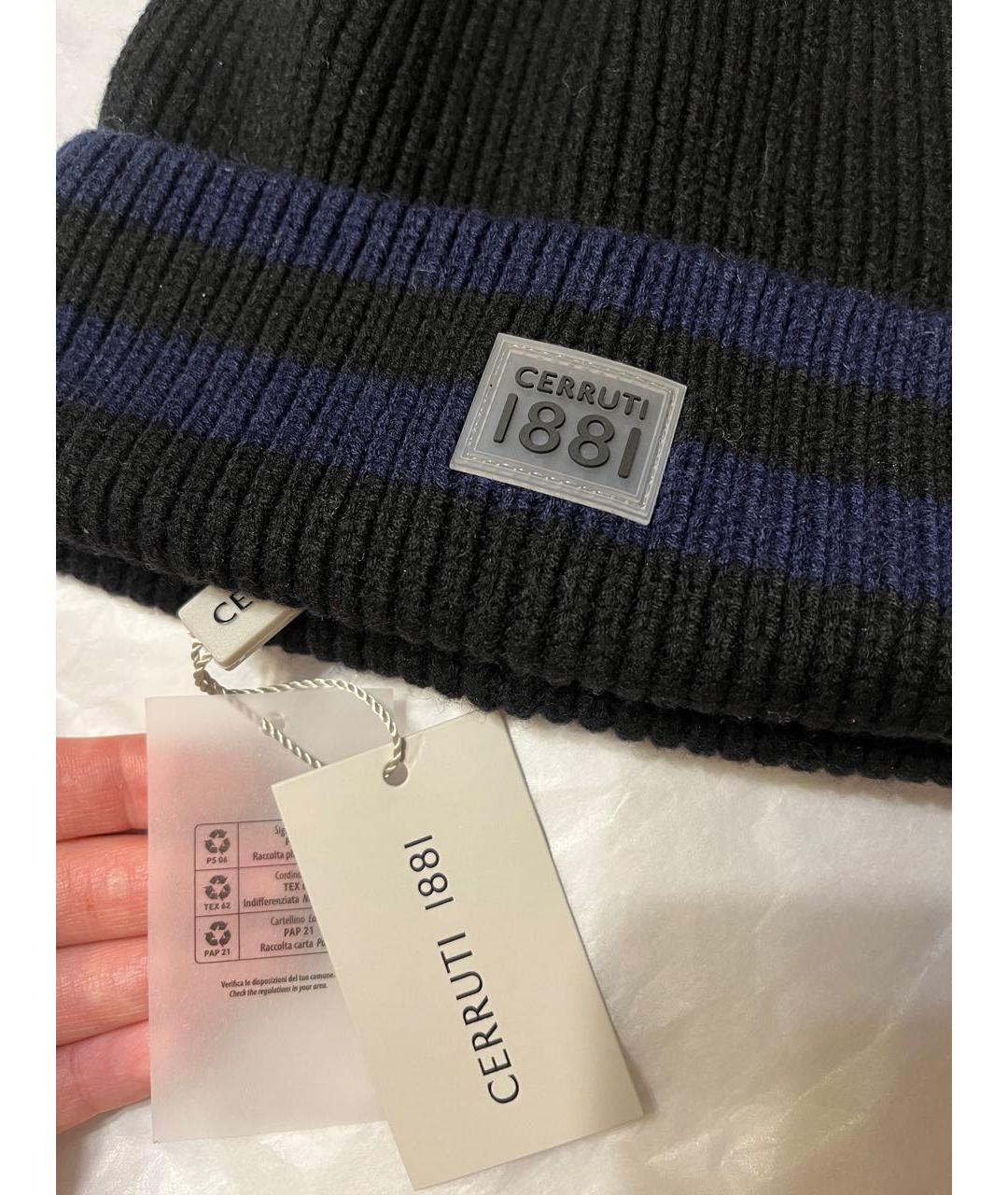 CERRUTI 1881 Черная шерстяная шапка, фото 6