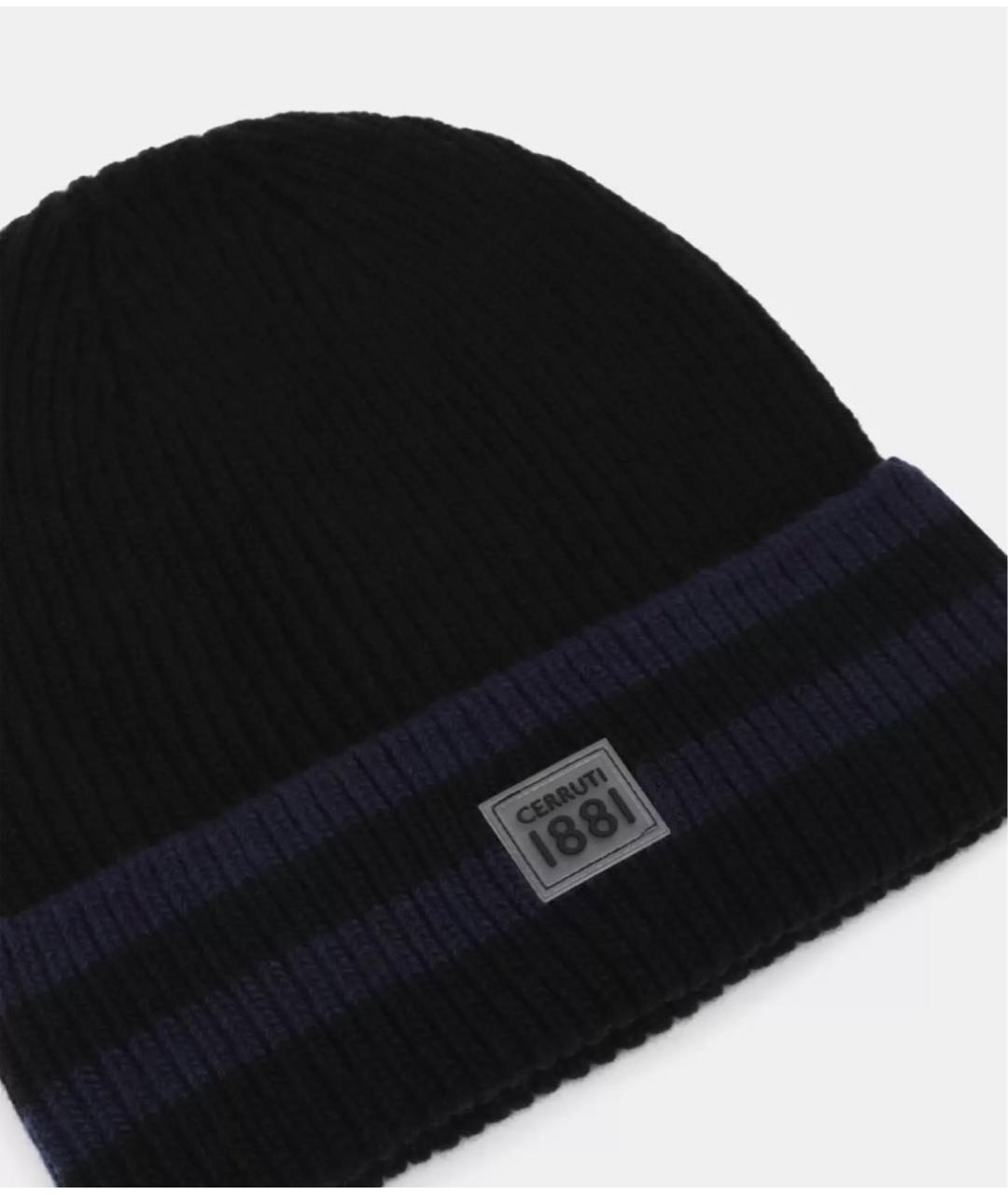 CERRUTI 1881 Черная шерстяная шапка, фото 3
