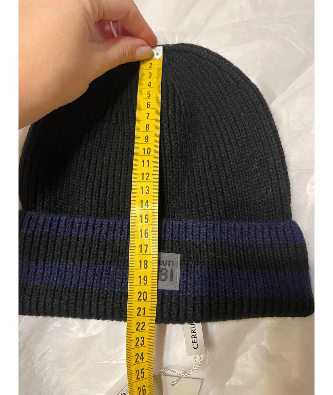CERRUTI 1881 Черная шерстяная шапка, фото 8