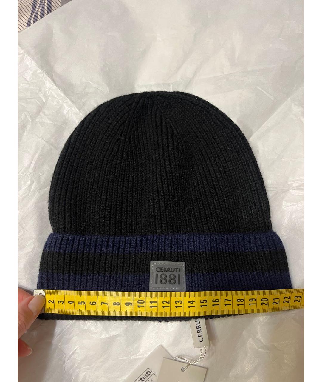CERRUTI 1881 Черная шерстяная шапка, фото 7