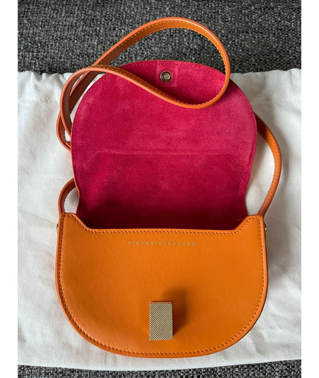 VICTORIA BECKHAM Оранжевая кожаная сумка через плечо, фото 3