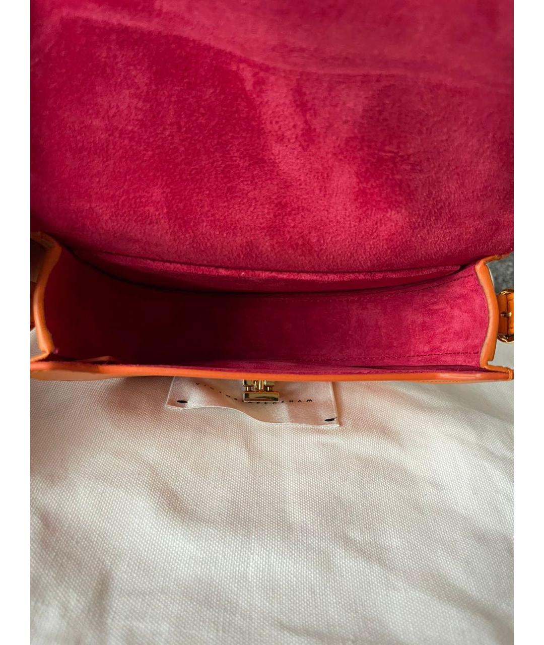 VICTORIA BECKHAM Оранжевая кожаная сумка через плечо, фото 7