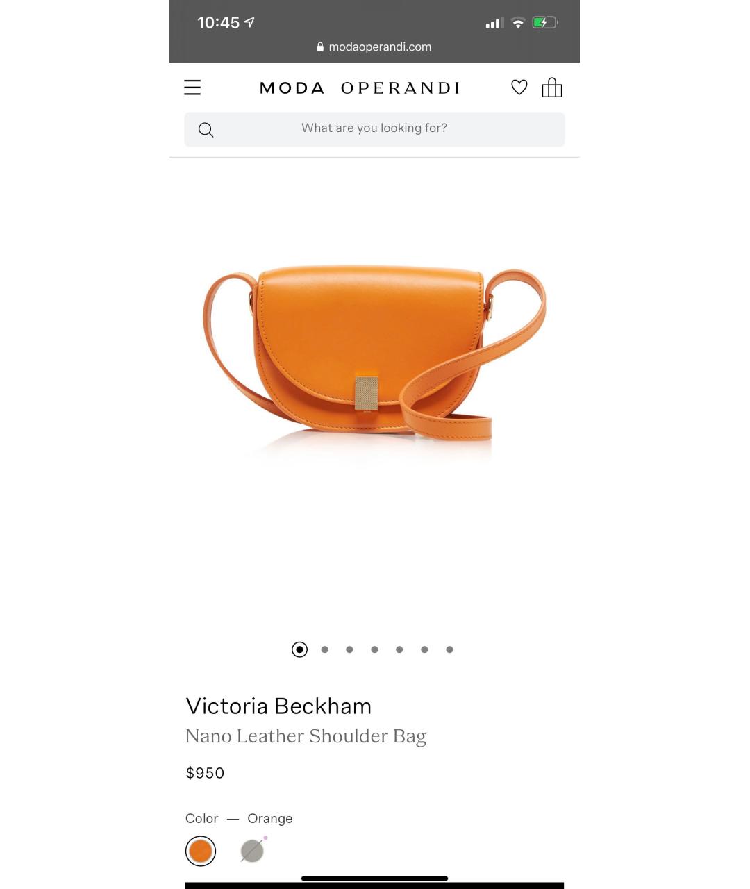 VICTORIA BECKHAM Оранжевая кожаная сумка через плечо, фото 8