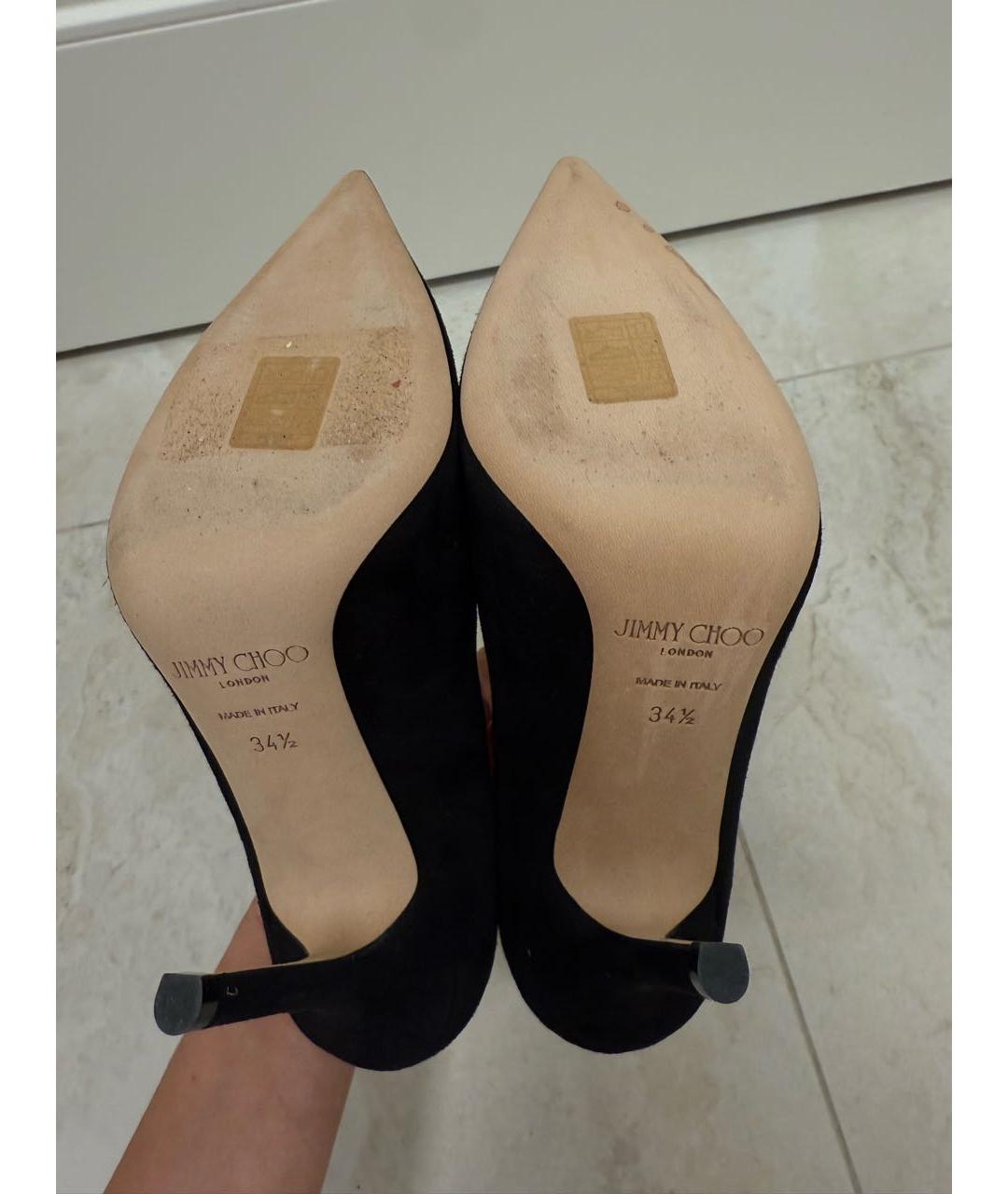 JIMMY CHOO Черные замшевые туфли, фото 5