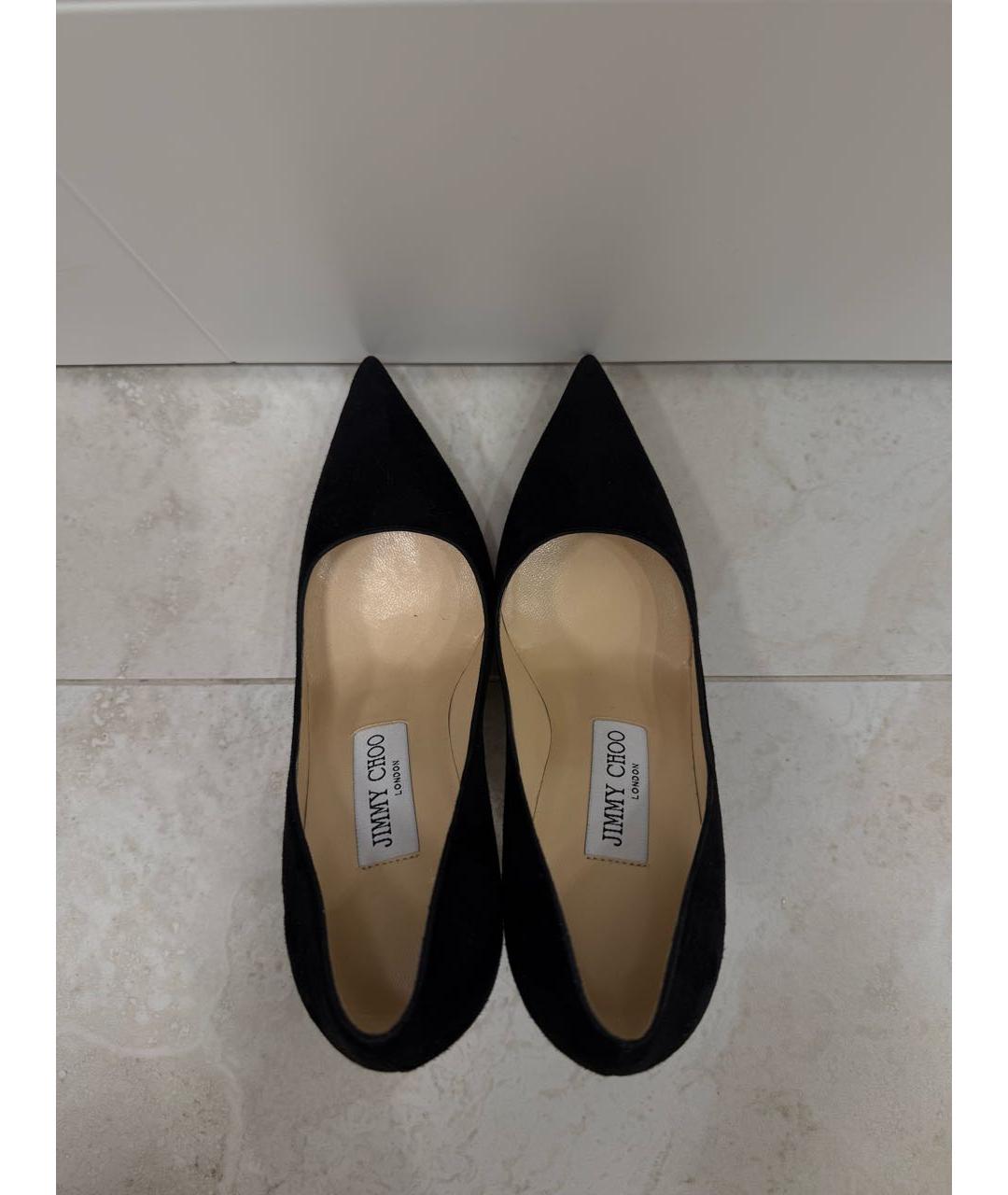 JIMMY CHOO Черные замшевые туфли, фото 3