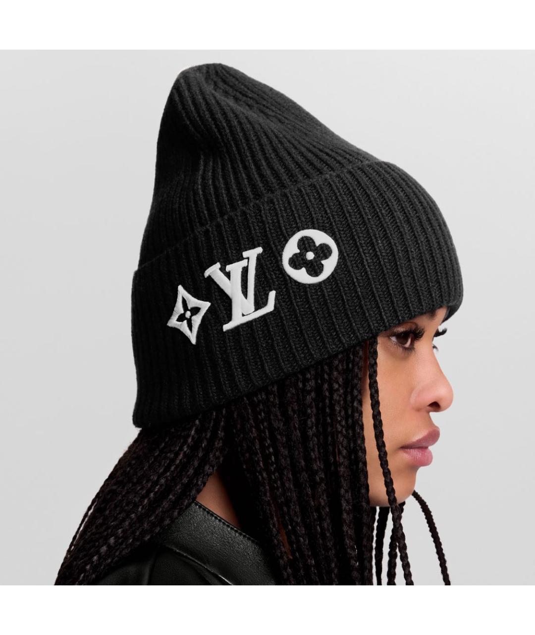 LOUIS VUITTON Черная шерстяная шапка, фото 3