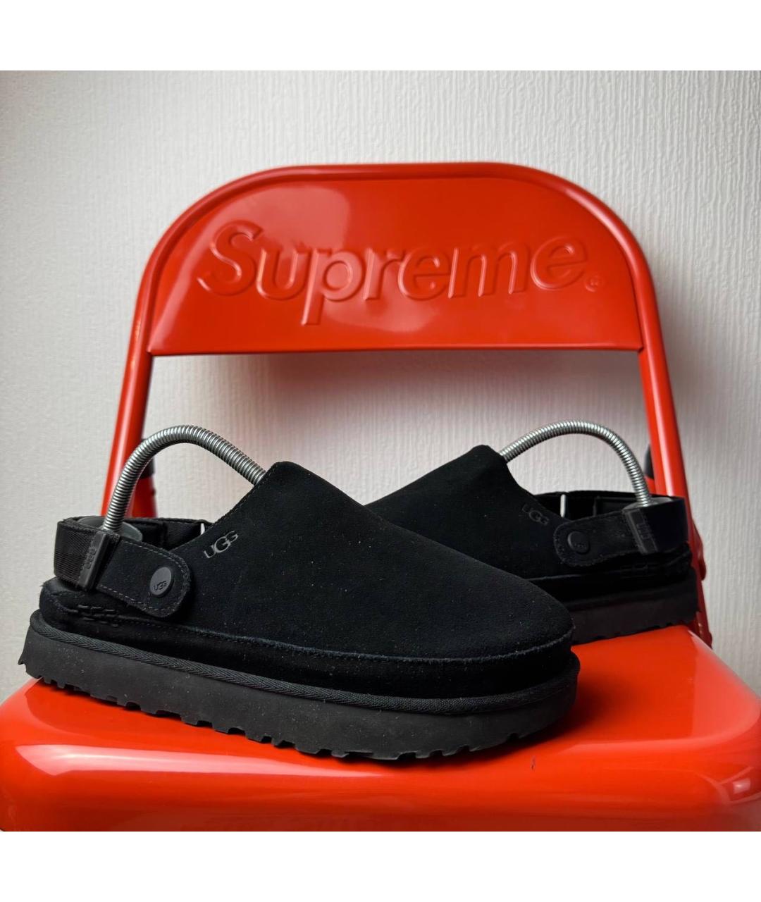 UGG AUSTRALIA Черные замшевые сабо, фото 6