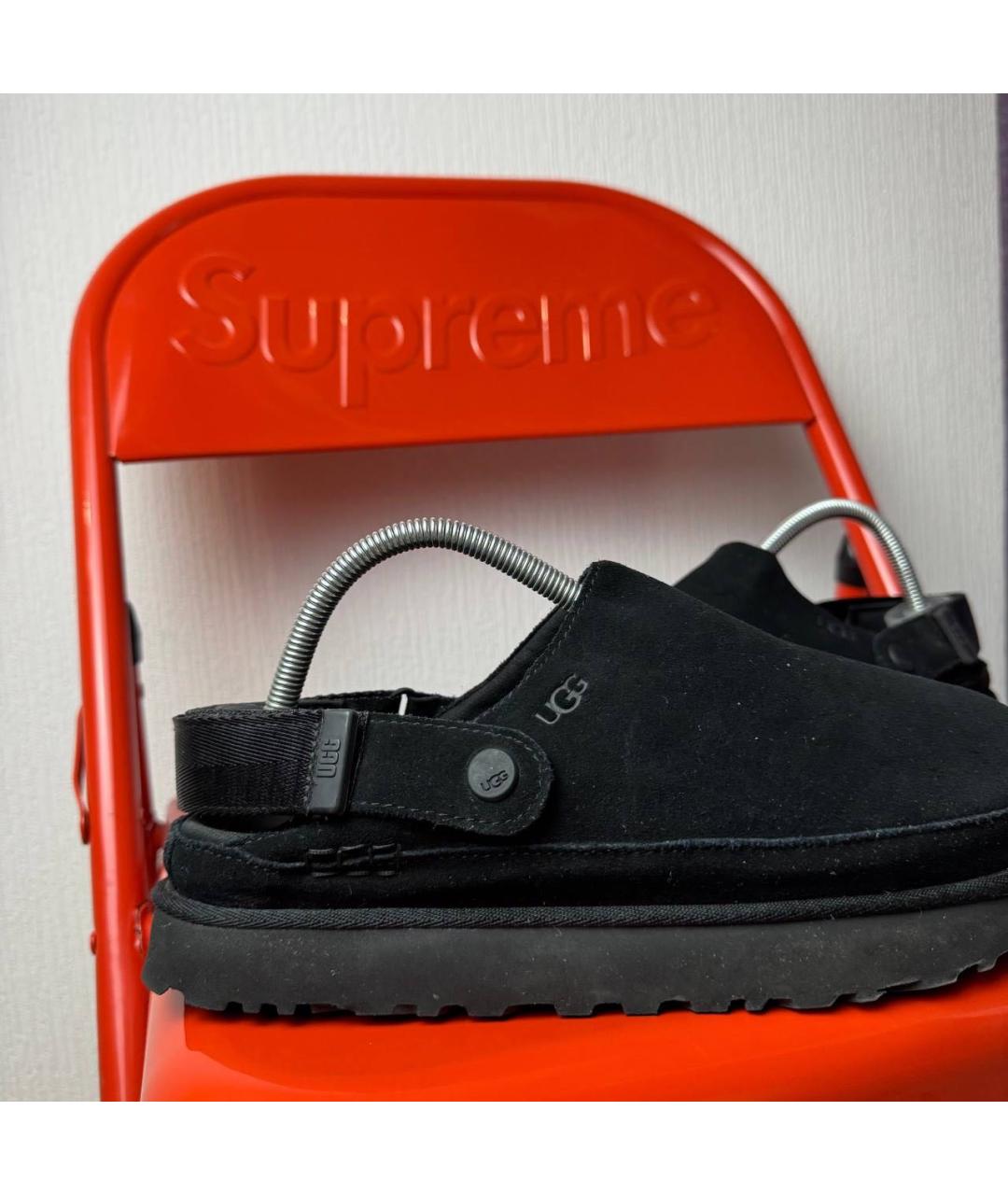 UGG AUSTRALIA Черные замшевые сабо, фото 3