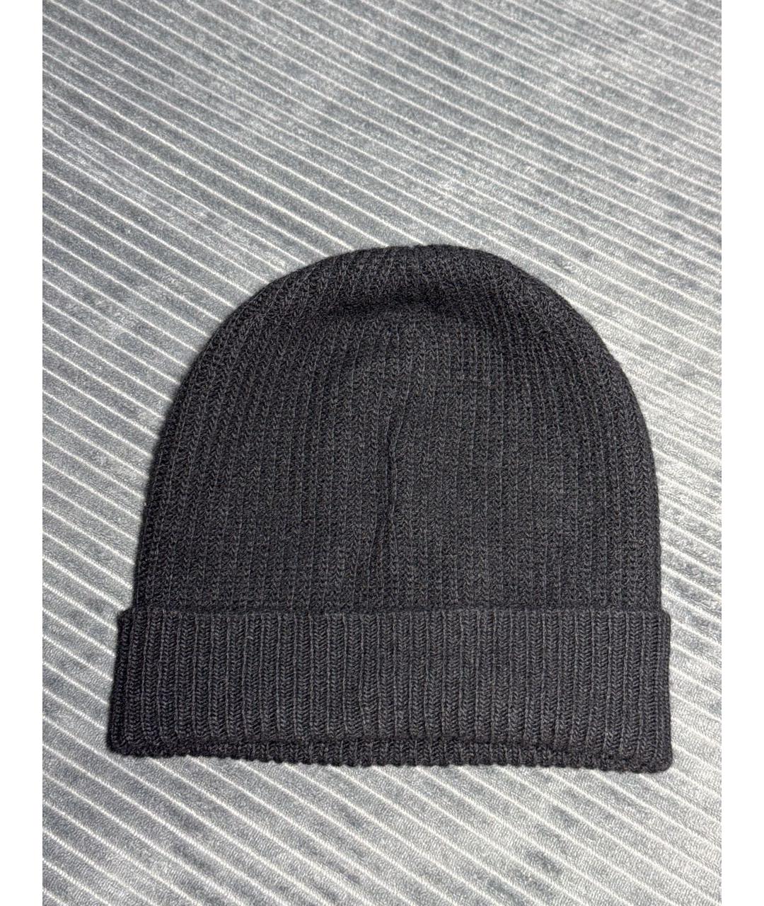MONCLER Черная шерстяная шапка, фото 3