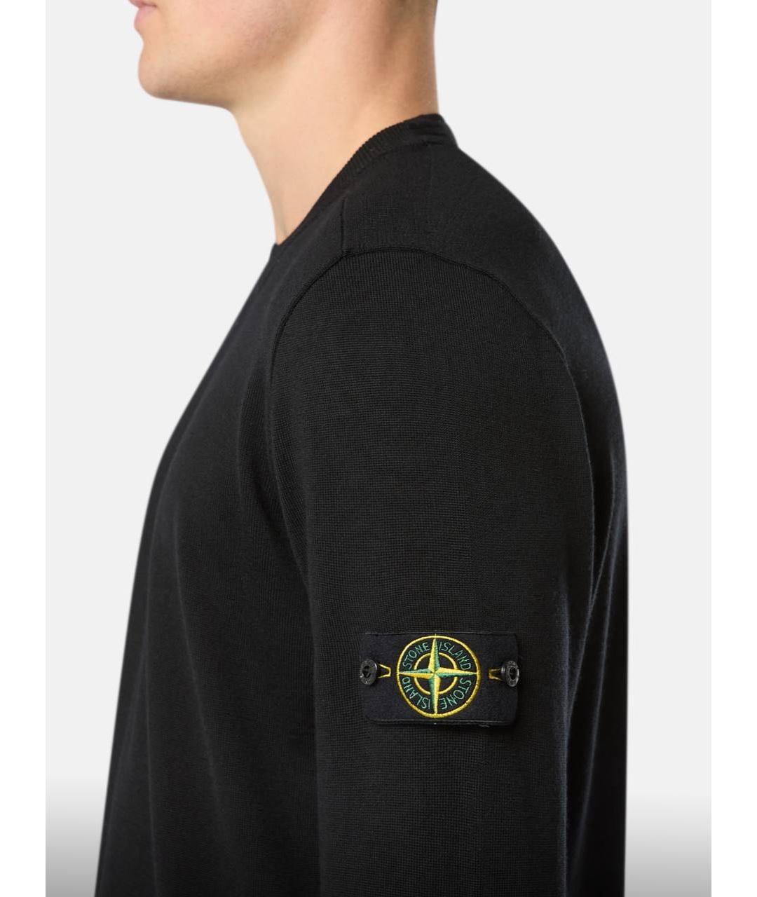 STONE ISLAND Черный шерстяной джемпер / свитер, фото 4
