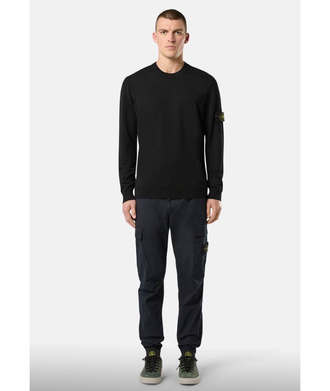 STONE ISLAND Черный шерстяной джемпер / свитер, фото 3