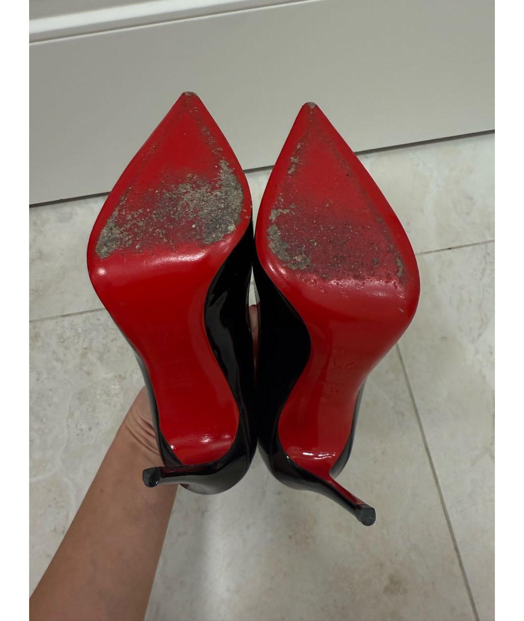 CHRISTIAN LOUBOUTIN Черные туфли из лакированной кожи, фото 5