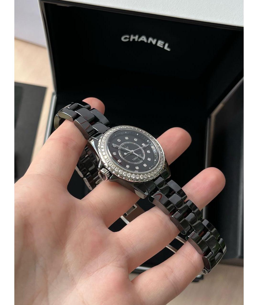 CHANEL Черные керамические часы, фото 6