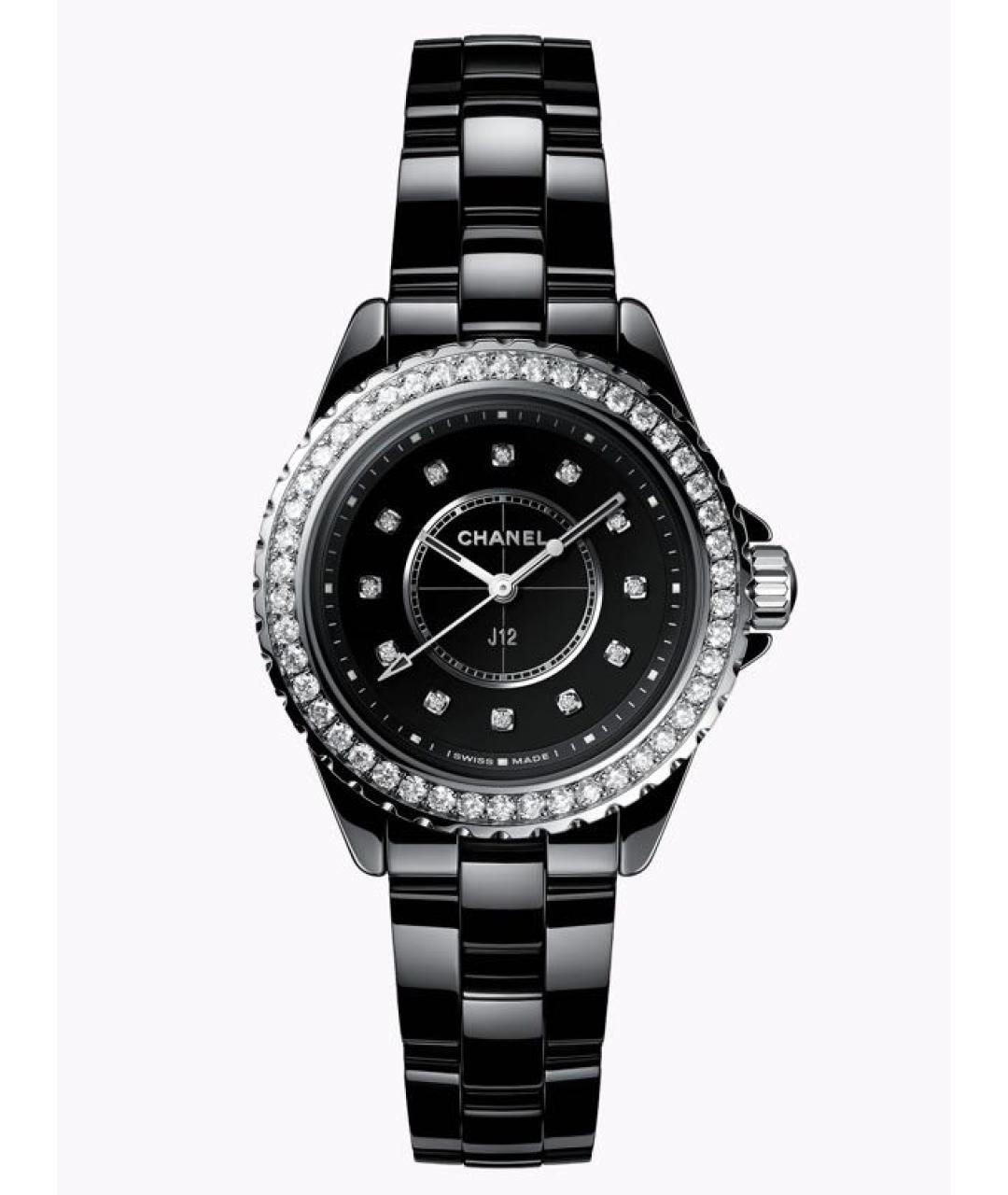 CHANEL Черные керамические часы, фото 8