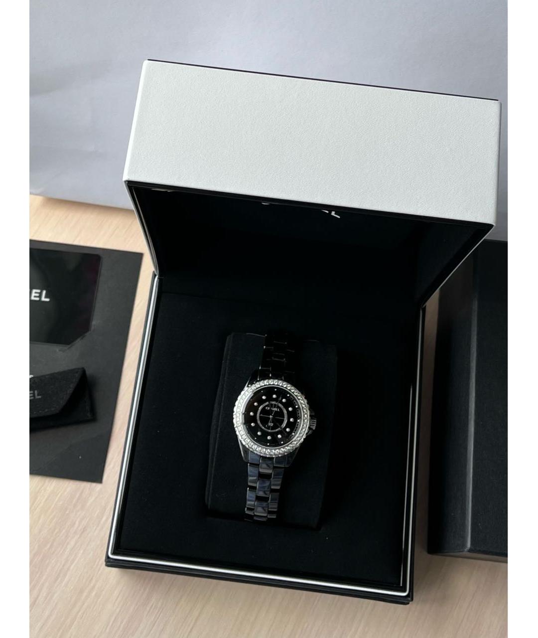 CHANEL Черные керамические часы, фото 2