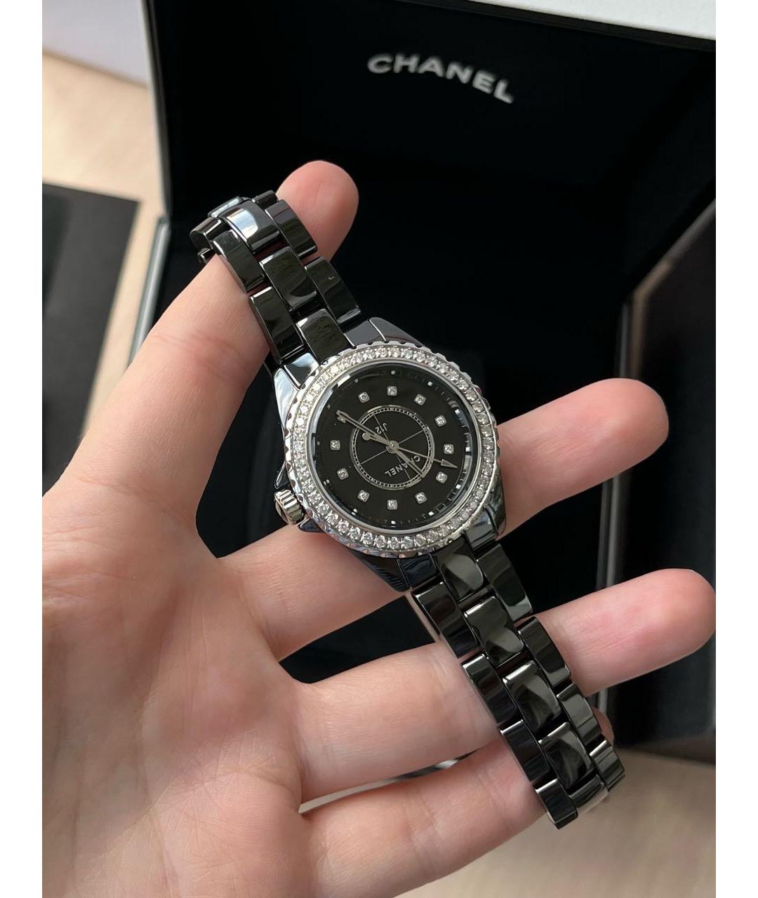 CHANEL Черные керамические часы, фото 5