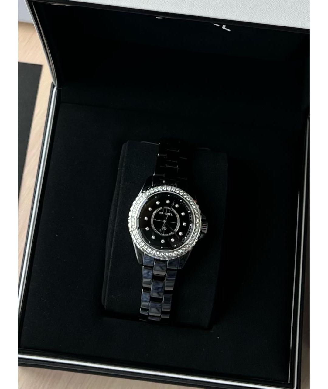 CHANEL Черные керамические часы, фото 3