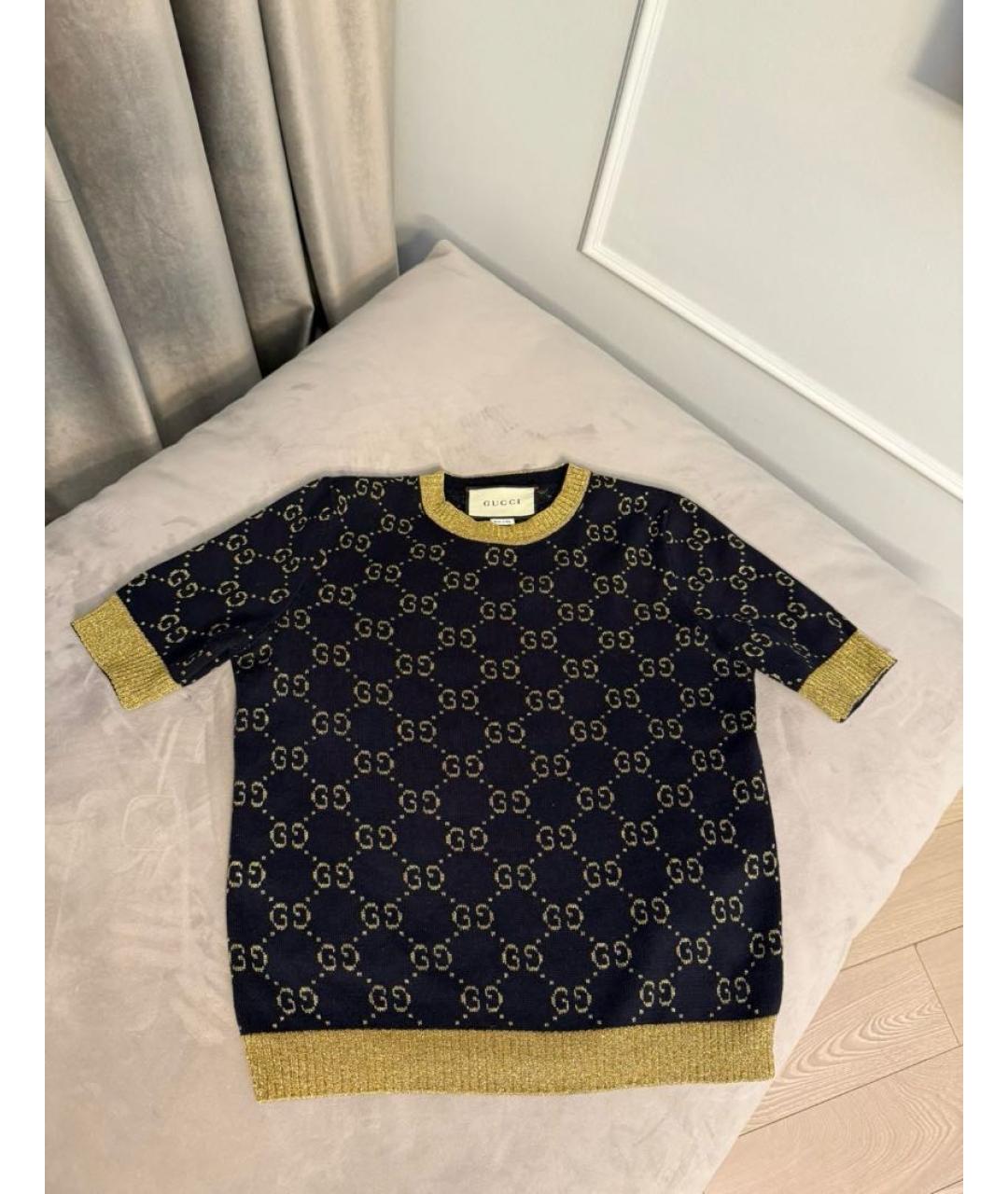 GUCCI Темно-синий хлопковый джемпер / свитер, фото 3