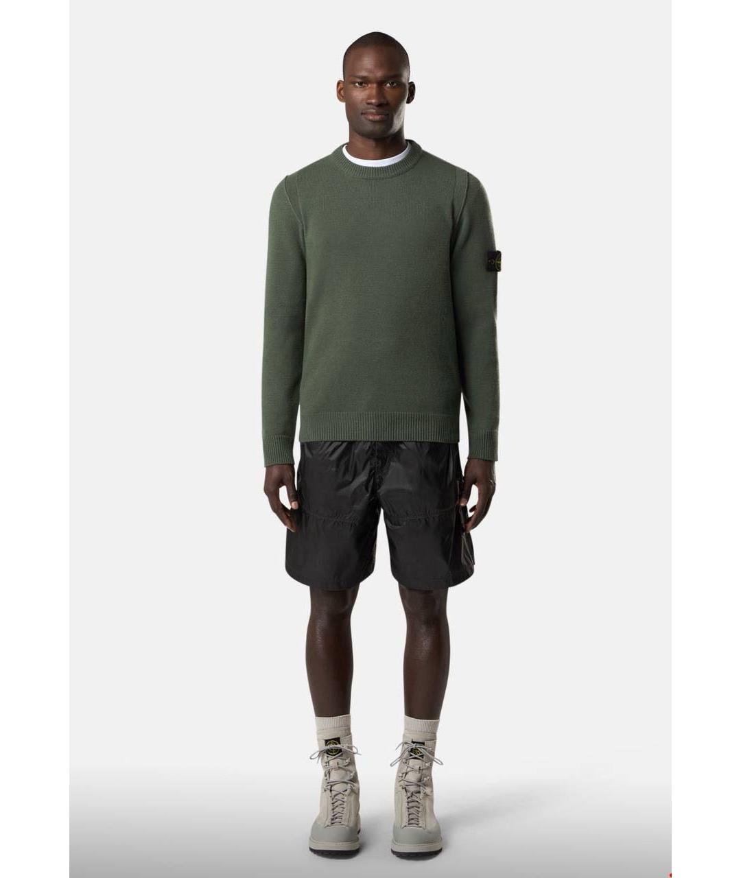 STONE ISLAND Хаки шерстяной джемпер / свитер, фото 3