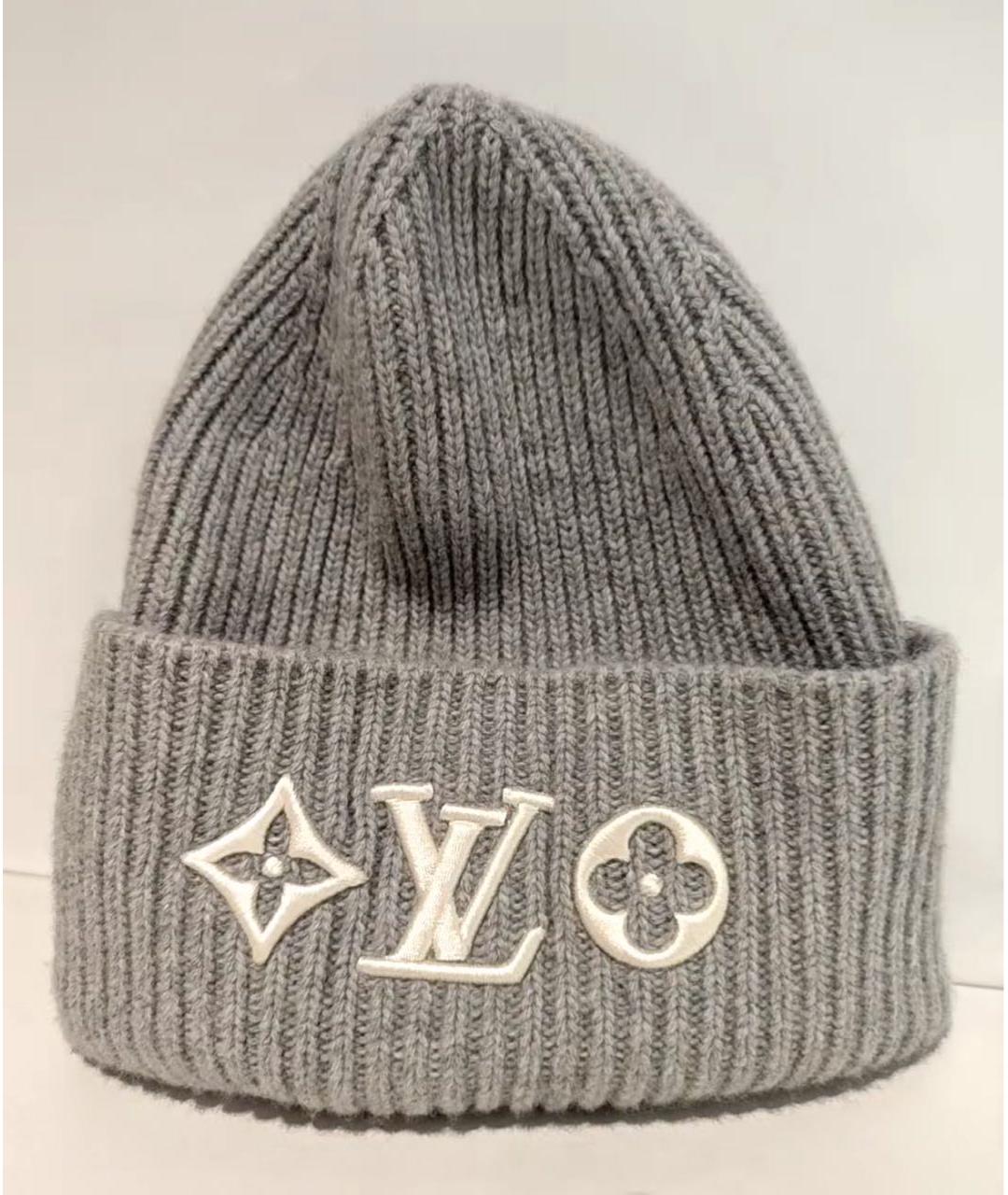 LOUIS VUITTON Серая шерстяная шапка, фото 2