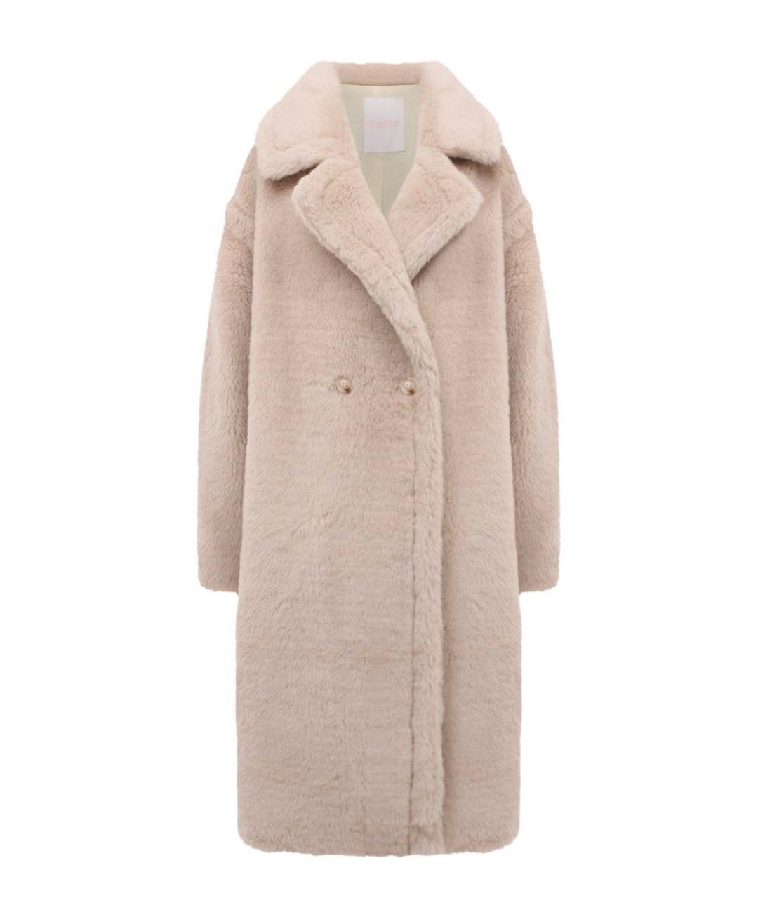 METEO YVES SALOMON Бежевая шерстяная шуба, фото 1