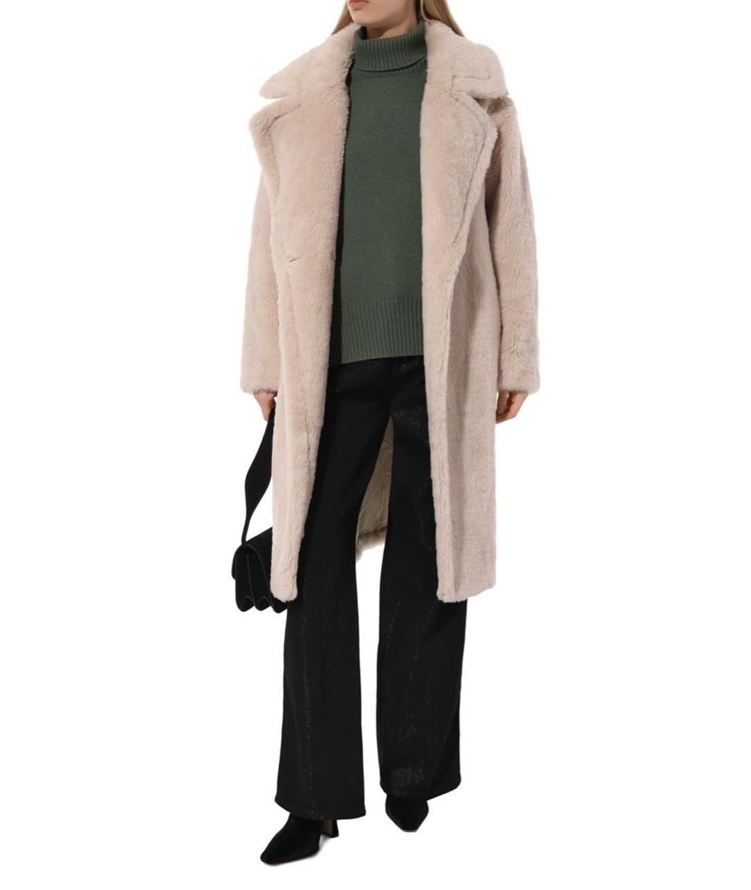 METEO YVES SALOMON Бежевая шерстяная шуба, фото 5