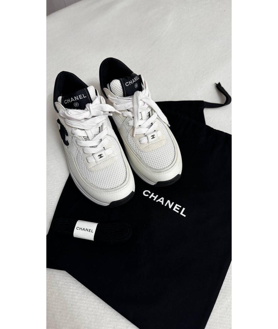 CHANEL Белые кожаные кроссовки, фото 7