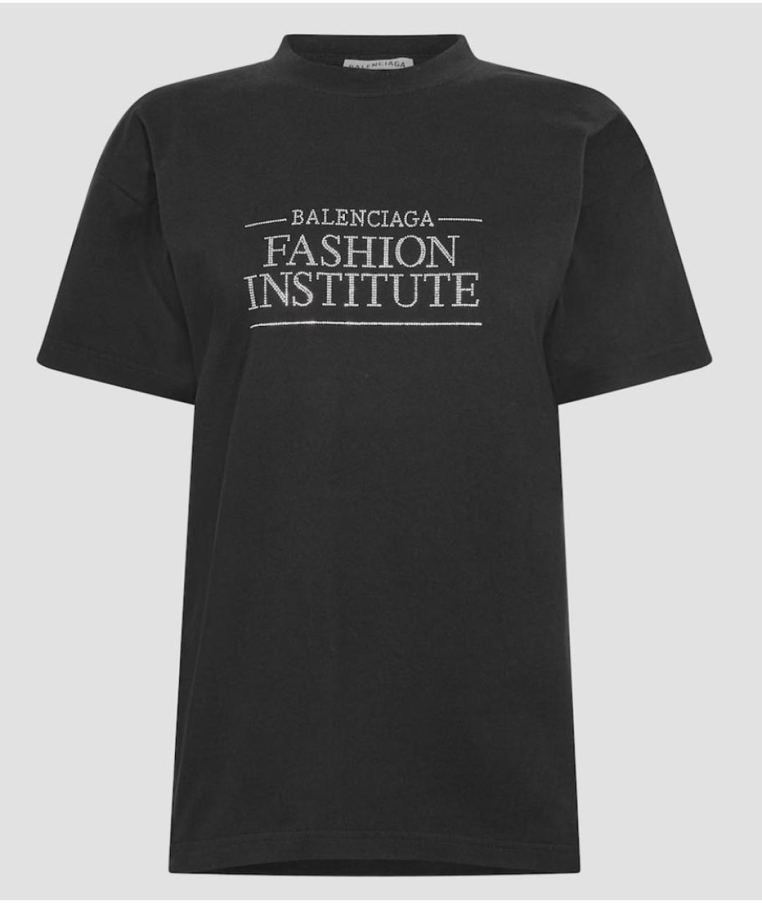 BALENCIAGA Черная хлопковая футболка, фото 9