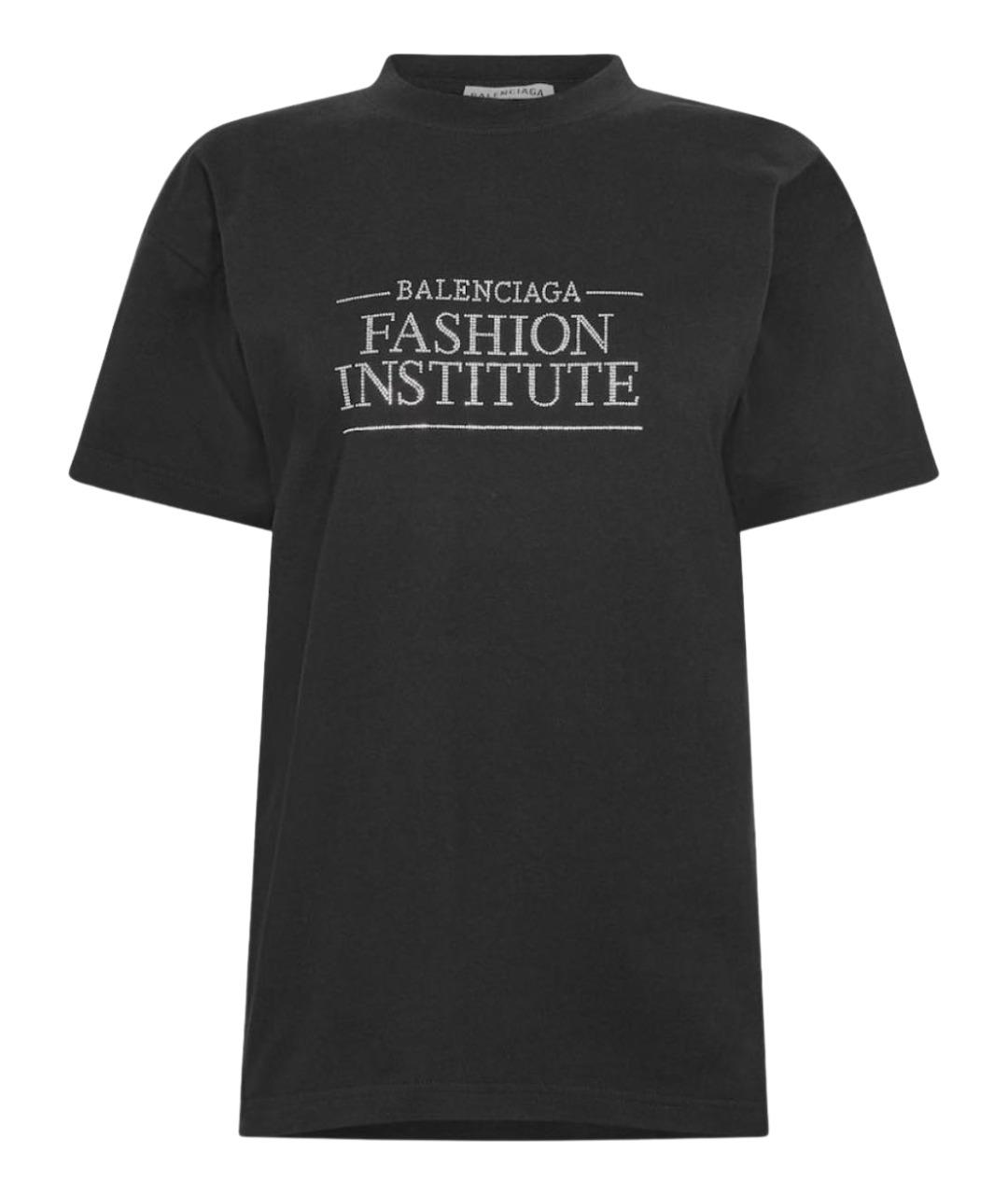 BALENCIAGA Черная хлопковая футболка, фото 1