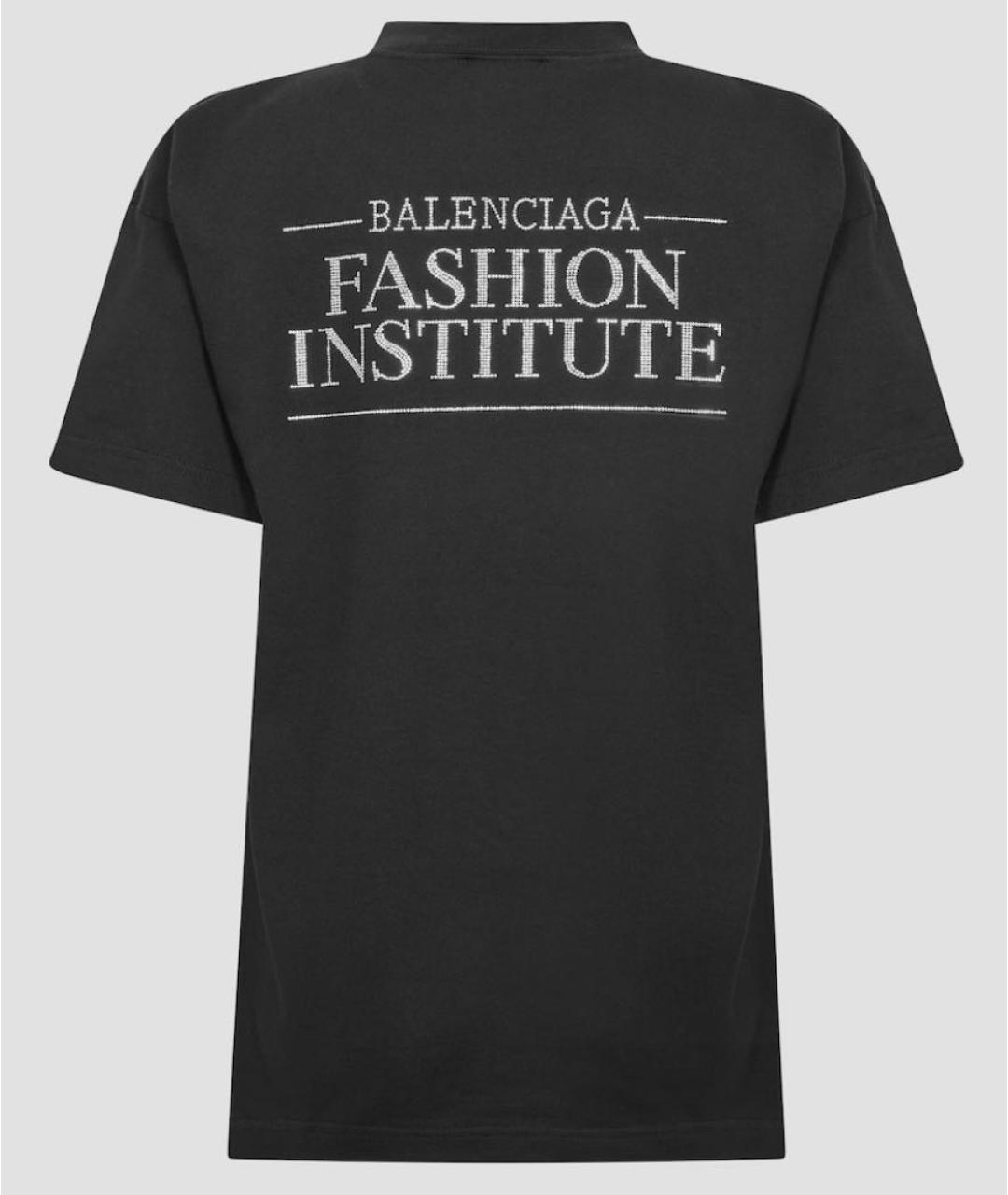 BALENCIAGA Черная хлопковая футболка, фото 2