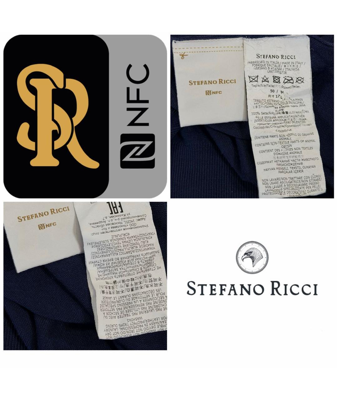 STEFANO RICCI Синее поло с коротким рукавом, фото 6
