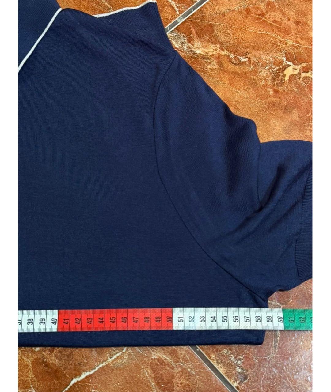 STEFANO RICCI Синее поло с коротким рукавом, фото 5