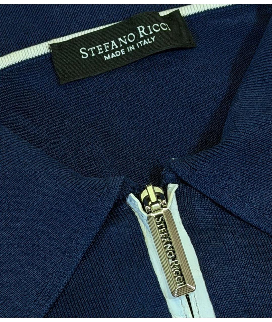 STEFANO RICCI Синее поло с коротким рукавом, фото 7