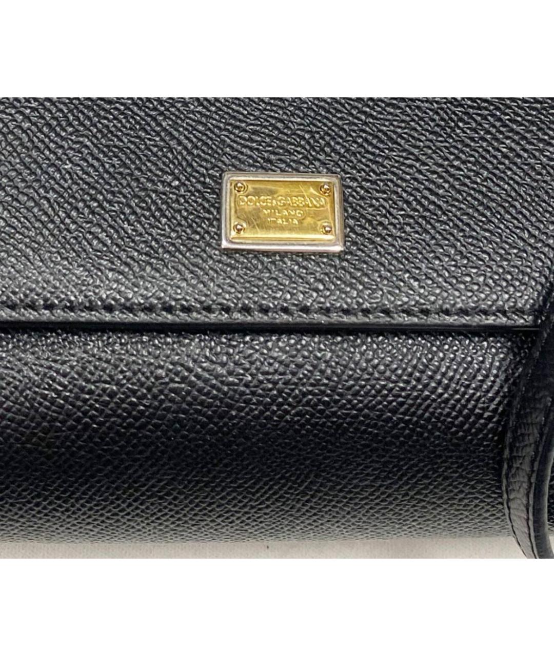 DOLCE&GABBANA Черная кожаная сумка с короткими ручками, фото 4